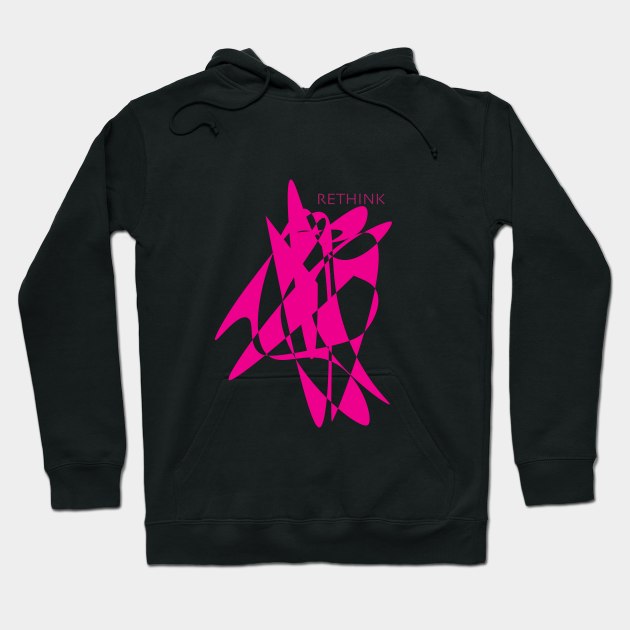 Rethink pink abstract design Hoodie by FunLeemon